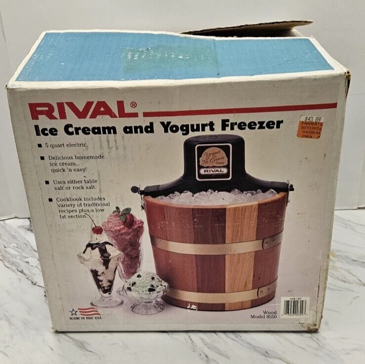 Rival electric ice cream on sale maker wooden barrel