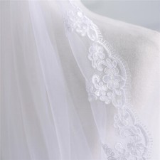 White Ivory Wedding Flower Girls First communion Veils with comb Appliques Child