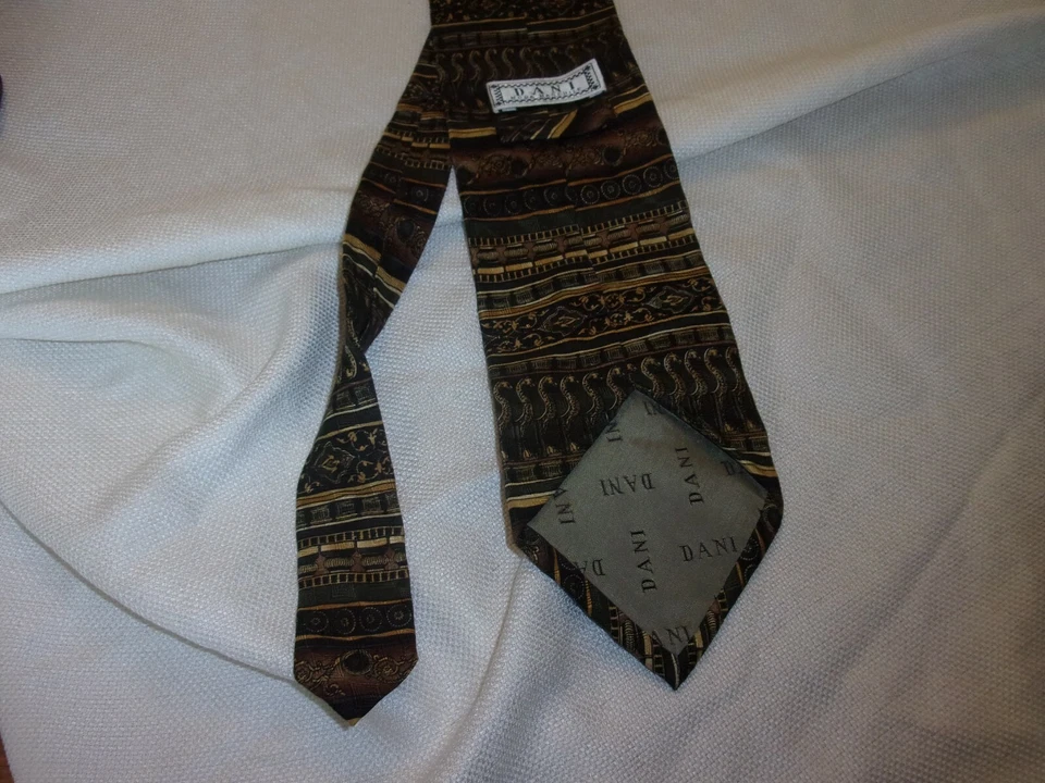 Corbata Hombre Cuello Corbata 100 Seda Paisley Negro Oro Dani Moda Mashile Foto 2 de 2
