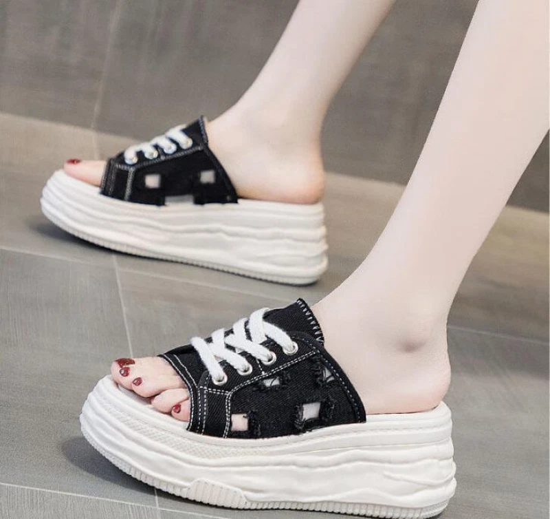 PANTOFOLA D’ORO Scarpe casual donna slides muli plateau zeppa sandali slip on pantofole