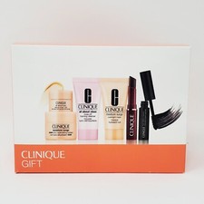 Clinique 6-Piece Gift Set Travel Size   Cleanser, Moisturizer, Mascara, Lipstick