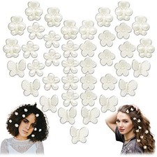 40 Pcs Mini Pearl Claw Clips for Women Flower,Daisy,Dragonflies,Butterflies