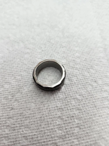 Spinner Band Ring Two Tone Black & Silver The Lord's Prayer Size 6- 6.5 Ring