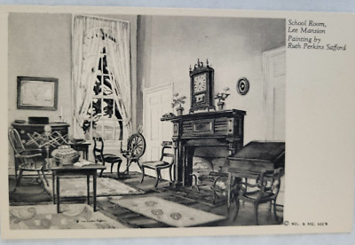 Lee Mansion School Room Painting Ruth Perkins Safford Postcard Linen Unposted