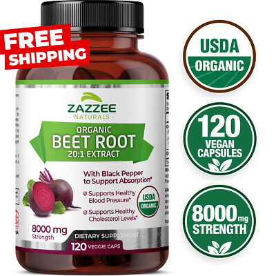 #ad #ad USDA Organic Extra Strength Beet Root 20:1 Extract 8000 mg Strength 120 Capsules $27.97