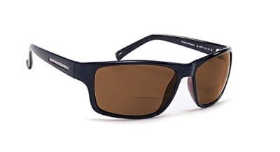 Coyote Eyewear BP-13 Polarized Bi-Focal Reading Sunglasses in Black w/Brown+2.25
