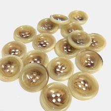 24 Buttons Mottled Light Brown Cream Plastic 4-Hole Sew Through 20 mm #BR81