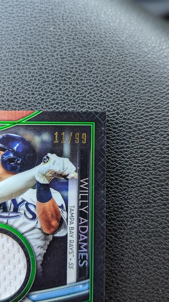 11/99 2020 TOPPS TRIBUTE DUAL PATCH BRANDON LOWE WILLY ADAMES Green /99 - Image 2 of 4