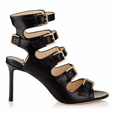1275 JIMMY CHOO TRICK GLADIATOR MULTI BUCKLE LOGO SANDALS EU 40 I LOVE SHOES