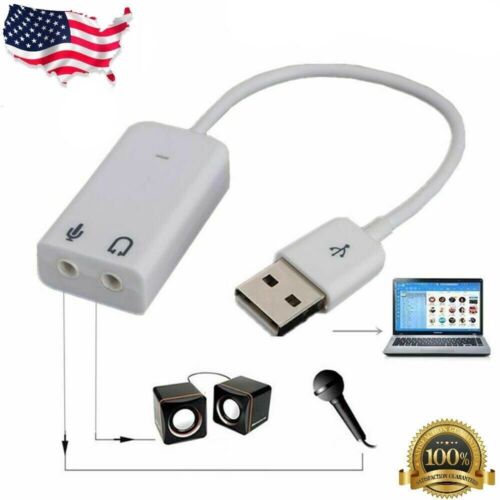 Adaptateur de carte son audio externe USB 2.0 3D virtuel 7.1 canaux pour ordinateur portable PC - Photo 1/13