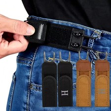 Tactical Metal Hook Elastic Belt Unisex Buckle-Less Invisible Waist Belt Closure