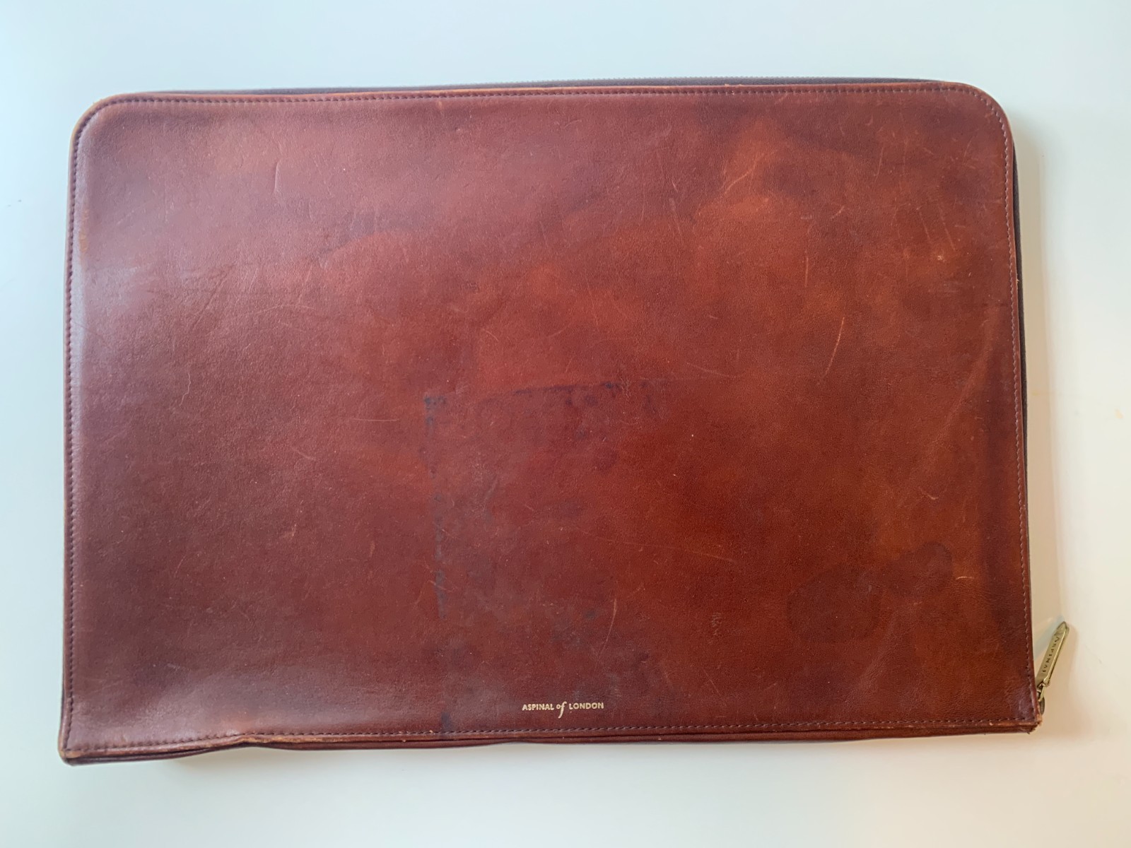 Aspinal of London - Executive Portfolio Brown Leather & Brown Suede Lining