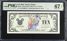 2003 "AA Series" Donald Duck $10 Disney Dollar - PMG 67