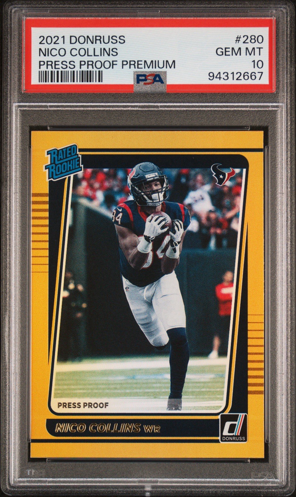 Nico Collins Panini Donruss #280 Press Proof Premium