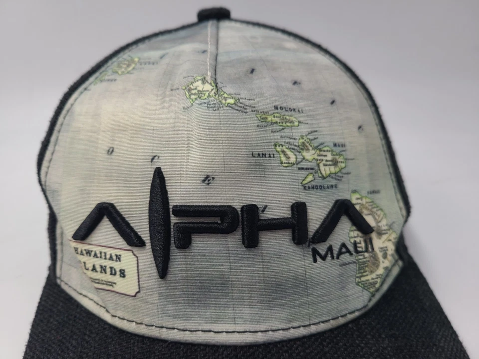 Gorra Alpha 808 Maui Hawaiian Islands Snapback Mapa Hawái HI Hombres Mujeres Negra Foto 4 de 4