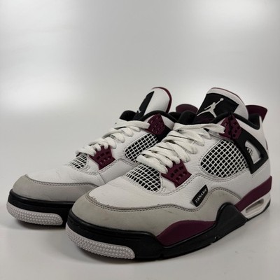 Jordan 4 Retro PSG Paris Saint-Germain White Bordeaux CZ5624-100 Mens Size 9