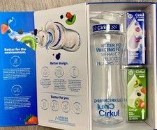 Cirkul 32oz BPA-Free Water Bottle Starter Kit with Navy Lid, 2 Flavor Cartridges