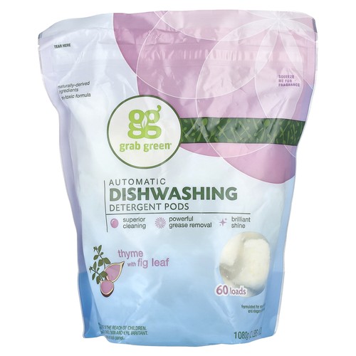 Automatic Dishwashing Detergent Pods, Thyme with Fig Leaf, 60 Loads, 2 lbs, 6 oz