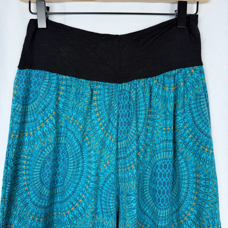 Mexicali Blues Womens Blue Boho Print Palazzo Wide Leg Pants L/XL Festival Harem - Image 2 of 4