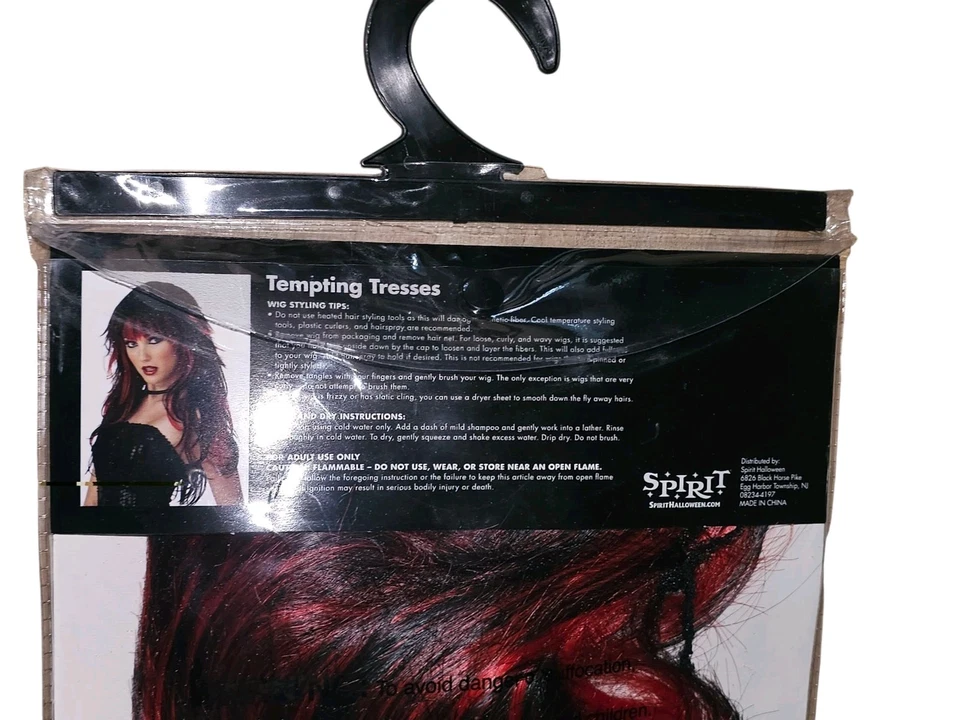 Peluca de vampiro - Trenzas tentadoras - Rojo/Negro - Accesorio de disfraz - Talla única Foto 3 de 3