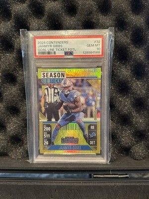 Panini 2024 Contenders Jahmyr Gibbs Goal Line Ticket Season Ticket PSA 10 2/5