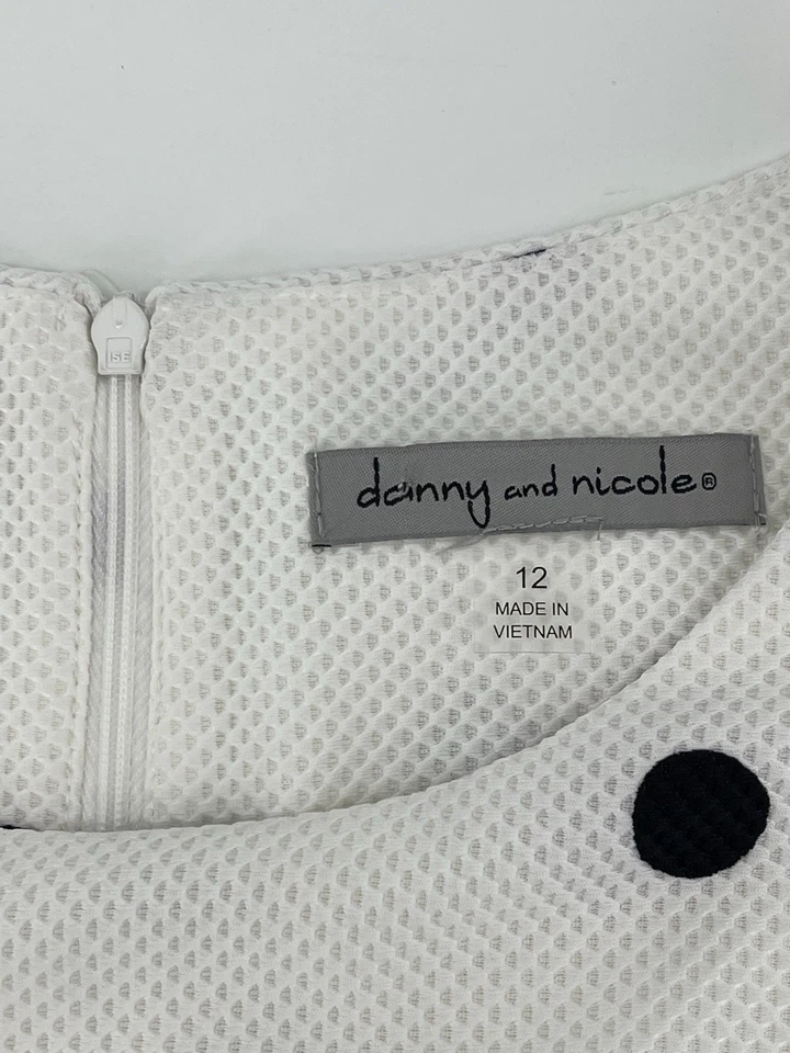 Vestido Danny and Nicole elástico sin mangas para mujer talla 12 negro blanco lunares Foto 3 de 4