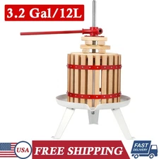 Fruit Wine Press 3.2 Gallon/12 Liters Wood Basket Manual Apple Cider Press Juice