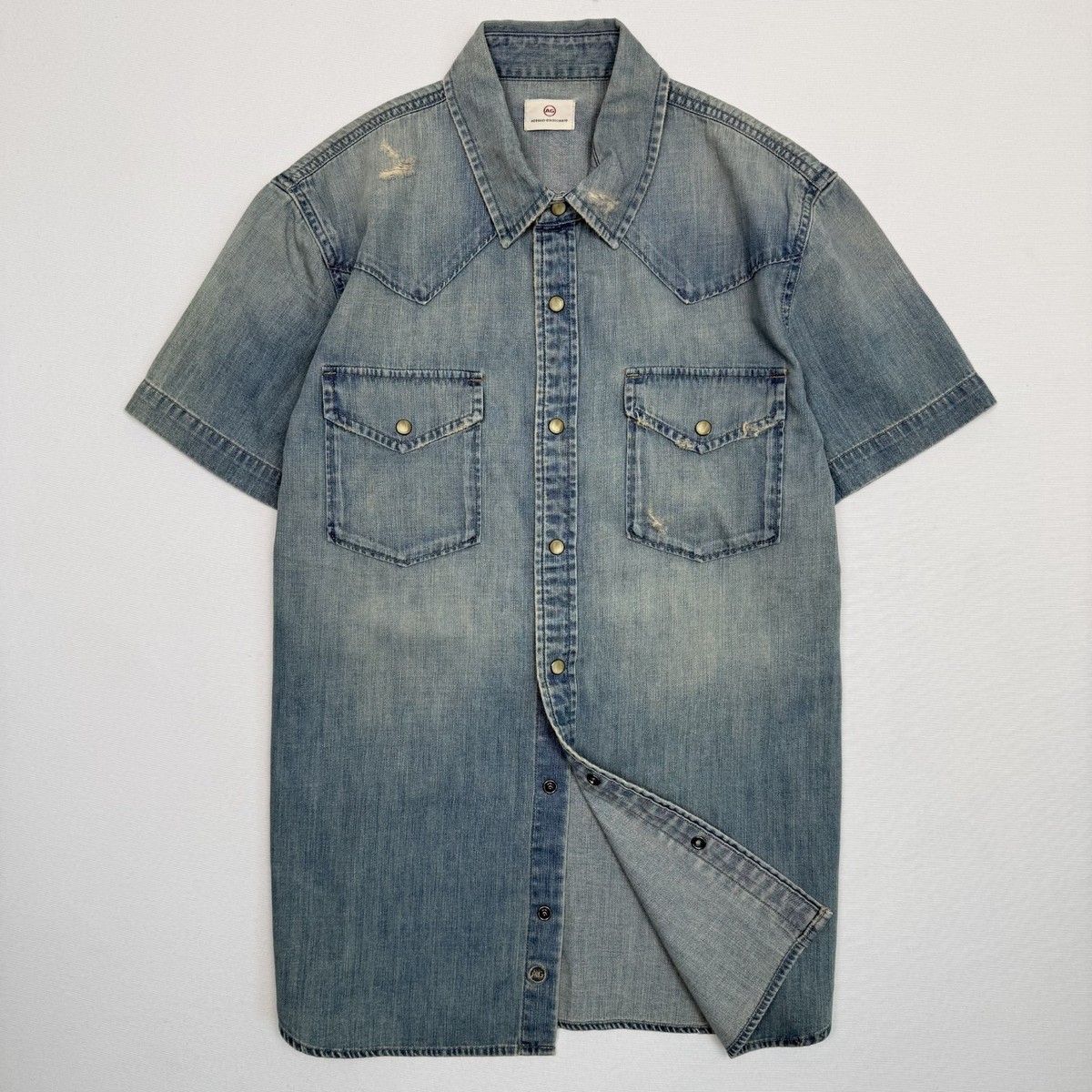 New Adriano Goldschmied AG Shirt Mens M Sample Line Holbrook Denim Western