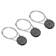 Small Combination Lock 14.9 Inch, 3 Pack 3 Digit Padlock for Gym Locker, Black