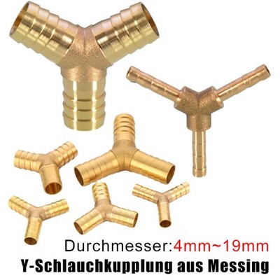 Y-Stück Schlauchverbinder aus Messing Durchmesser aus Messing 4/6/8/10/12~19 mm
