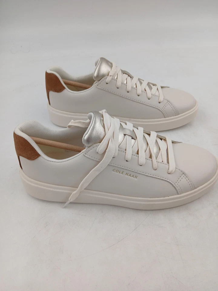 Cole Haan Shoes Womens Size 7 Ivory Gold Toffee GC Daily Sneaker Casual Low Top - Image 4 of 4