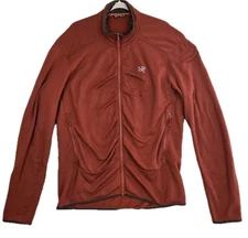 Arc'teryx Kyanite Jacket Mens Size XL Rust Red Full-Zip Pockets Mid-Layer Hiking