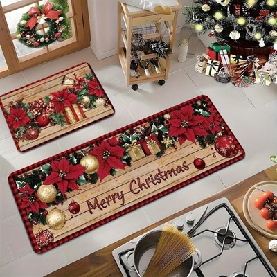 Weihnachtsstern Blume - 2er Set Matten
