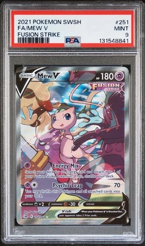 2021 POKEMON SWORD & SHIELD FUSION STRIKE #251 FULL ART MEW V PSA 9 ALT ART