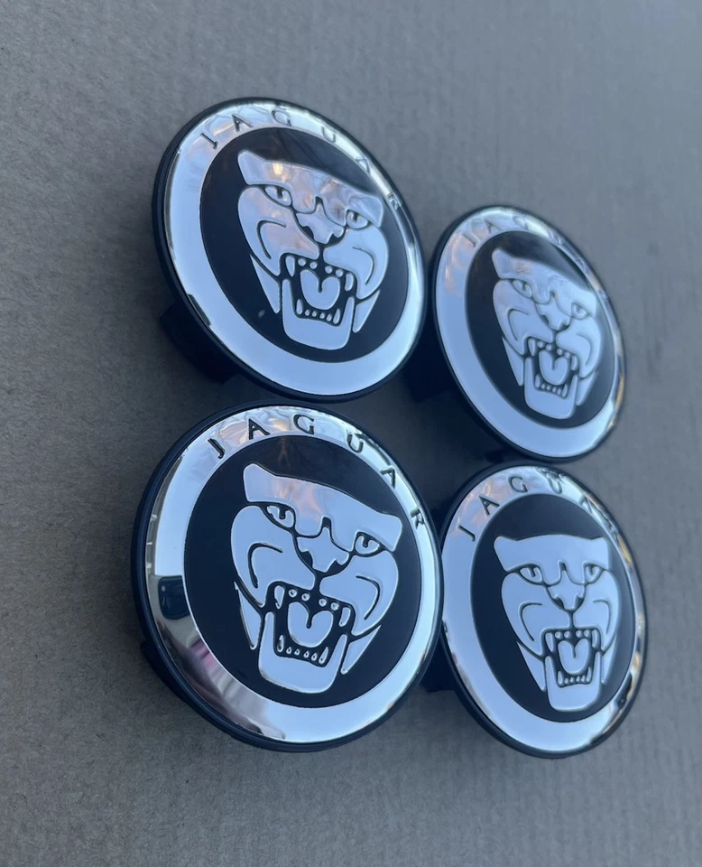 4 New JAGUAR Wheel Rim Center Caps S  XJ XJ8 XF XK F Type F Pace Black - Image 2 of 4