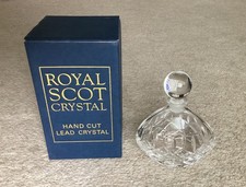 Royal Scot Hand Cut Lead Crystal Oval Perfume Bottle Boxed