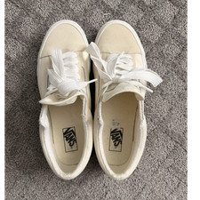 Vans White Canvas Lace Up Men's Casual Sneakers Breathable Rubber Sole