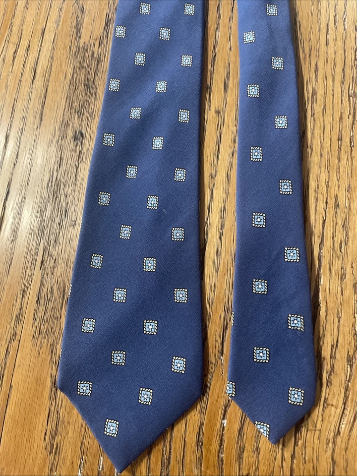 复古 EUC Emilio Pucci Geometric Foulard 真丝领带男式意大利制造 — 第 4/4 张图片