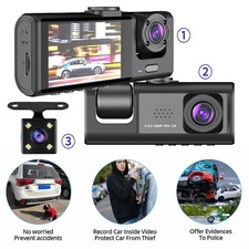 Dashcam telecamera auto full hd dvr car video camera visione notturna 3 cam