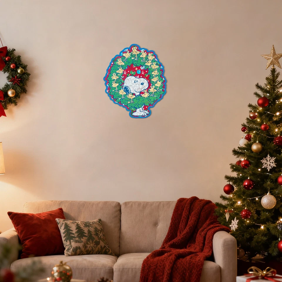Rompecabezas de madera con corona de Navidad oficial Snoopy 200 piezas | Regalo navideño Foto 3 de 4