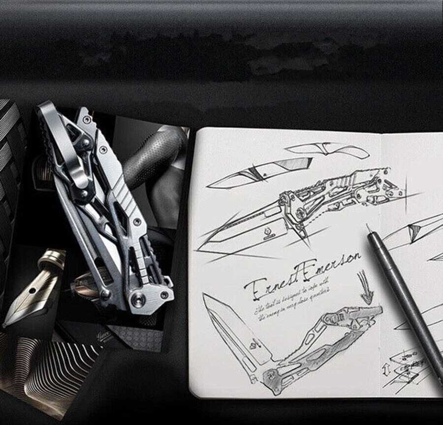 Tactical Pocket Knife Survival Spring Assist Knife Camping Combat Folding Knives - Image 4 of 4