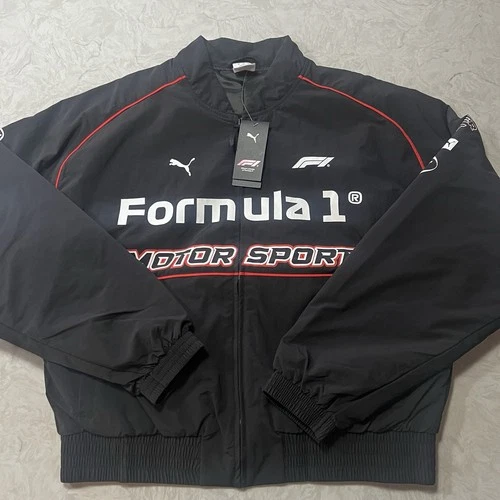 Large🔥Puma F1 Pilot Jacket Mens Formula 1 Bomber Full Zip Black 635353 01 image 2