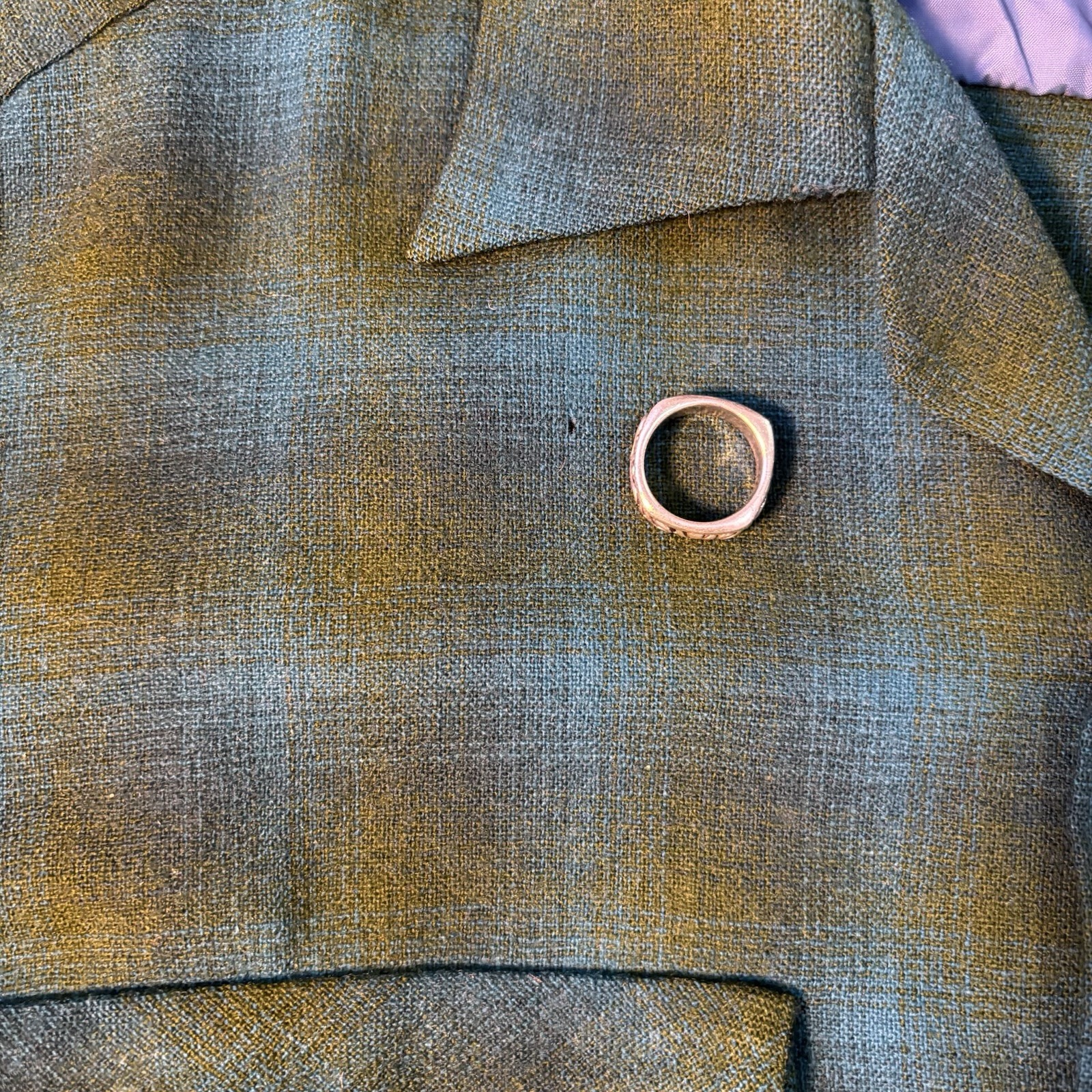 Vintage Pendleton Loop Collar Green Shadow Print … - image 7