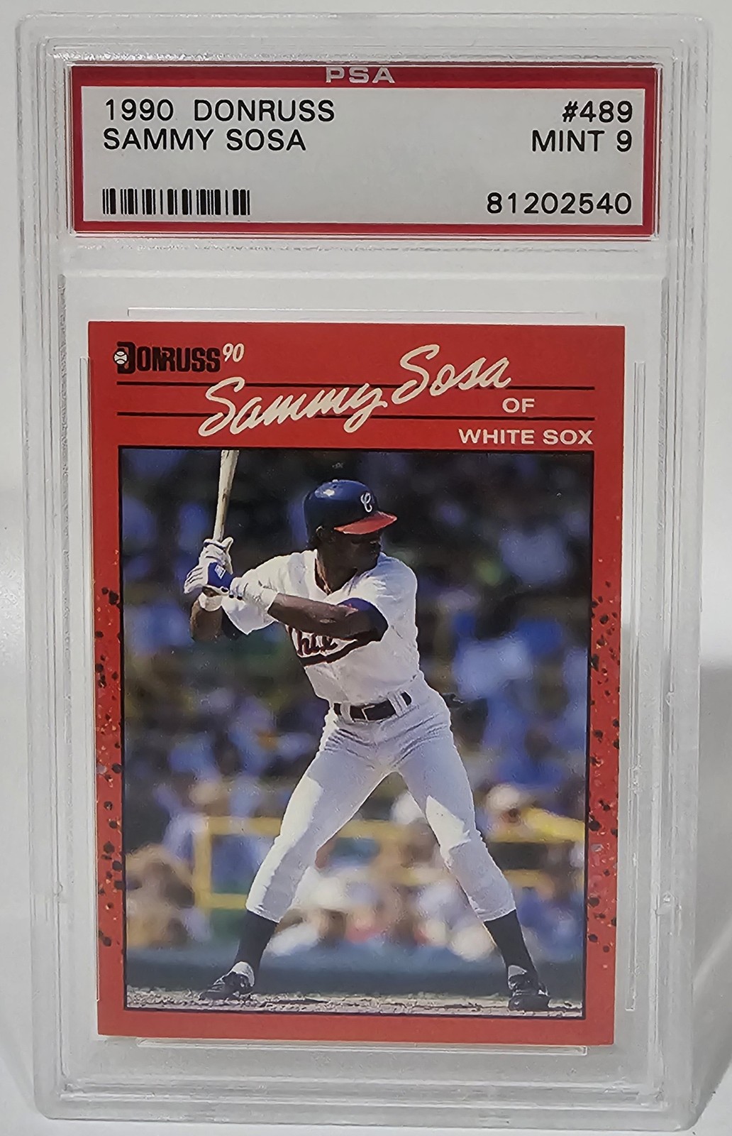 1990 Donruss #489 Sammy Sosa PSA 9