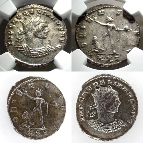 🔥 AD 270-275 Roman Empire (AURELIAN) 3.97g BI Aurelianianus NGC AU (3/5 : 3/5)