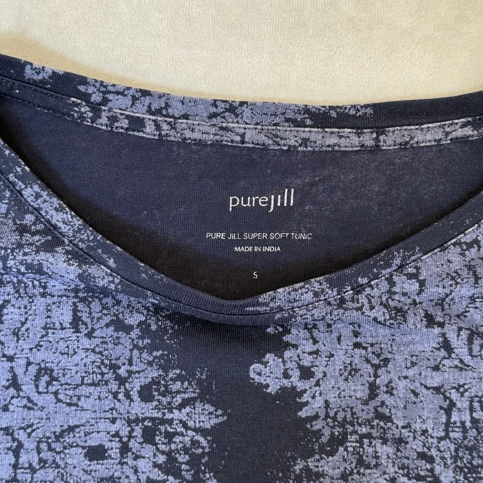 Túnica Jill Pure Jill súper suave para mujer pequeña azul marino algodón Pima elástico Foto 2 de 4