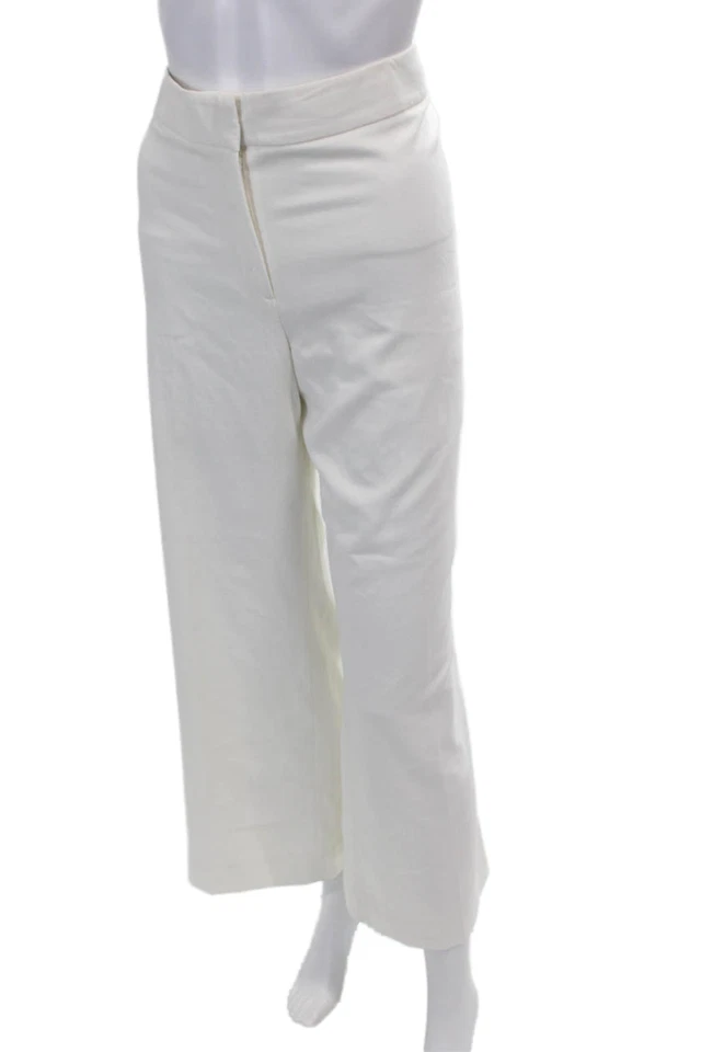 Classiques Entier женщин молнии мухи высоты прямой брюки брюки белый 14 - Изображение 2 из 4