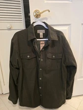 Duluth Trading Burly DuluthFlex Fire Hose Shirt Jac Mens Small Green Workwear