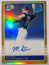 2019 Donruss Optic Myles Straw Gold /10 #R85-MS Auto Retro Rated Rookie *Read*