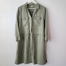 Old Navy women's Tie-Belt Utility Shirt Dress size M 3/4 sleeves chest pockets